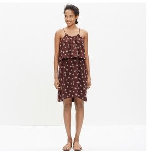 Madewell Dream Drift Silk Overlay Dress in Palm